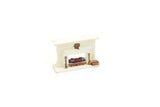 Vintage Quarter Scale 1:48 Miniature Dollhouse White & Gold Fireplace