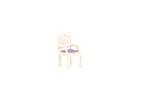 Vintage Quarter Scale 1:48 Miniature Dollhouse White & Purple Dining Chair
