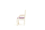Vintage Quarter Scale 1:48 Miniature Dollhouse White & Purple Dining Chair