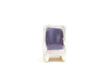 Vintage Quarter Scale 1:48 Miniature Dollhouse White & Purple Armchair