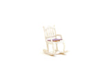 Vintage Quarter Scale 1:48 Miniature Dollhouse White & Purple Rocking Chair