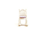 Vintage Quarter Scale 1:48 Miniature Dollhouse White & Purple Rocking Chair