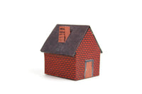 Vintage 1:144 Miniature Red Brick Dollhouse for a Dollhouse