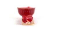 New Vintage 1:12 Miniature Dollhouse Red Punch Bowl Set