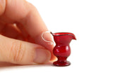 Vintage 1:12 Miniature Dollhouse Red Glass Pitcher