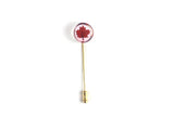 Vintage Red Maple Leaf Stick Pin Brooch