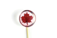 Vintage Red Maple Leaf Stick Pin Brooch