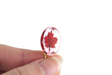 Vintage Red Maple Leaf Stick Pin Brooch