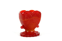 Vintage Red Slag Glass Heart Toothpick Holder by Degenhart