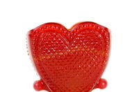 Vintage Red Slag Glass Heart Toothpick Holder by Degenhart