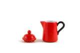 Vintage 1:12 Miniature Dollhouse Red Enamelware Coffee Pot