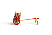 Vintage 1:12 Miniature Dollhouse Red & Gold Toy Horse Chariot