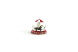 Vintage 1:12 Miniature Dollhouse Red & White Metal Toy Horse Carousel