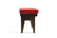 Vintage 1:12 Miniature Dollhouse Red Velvet Bench, Ottoman or Footrest