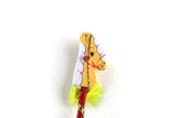 Vintage 1:12 Miniature Dollhouse Yellow & Red Wooden Stick Horse Toy