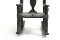 Vintage 1:16 Miniature Dollhouse Black Floral Renwal Rocking Chair