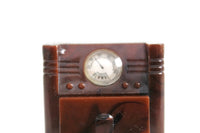 Vintage 1:16 Miniature Dollhouse Brown Plastic Radio Record Player by Renwal