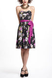 New Anthropologie Black Floral "Repartee Sweetheart Dress" by Porridge, Size 6, Originally $148