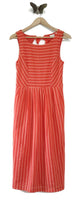 New Anthropologie Orange Striped "Retro Ribbon Midi Dress" by Postmark, Size S, Originally $138