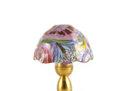 Vintage Rare 1:12 Miniature Dollhouse Reutter Porzellan Working Floral & Brass 12V Plug-In Table Lamp