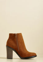 Modcloth "Root & Ranch Block Heel Bootie" Brown Faux Suede by Bamboo, Size 9, Originally $90