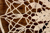 Vintage 13" Round Beige Crochet Woven Wall Hanging
