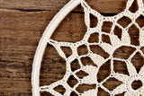 Vintage 7" Round Beige Crochet Woven Wall Hanging