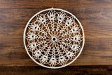 Vintage 12" Round Beige Crochet Woven Wall Hanging