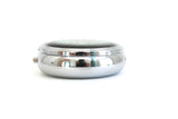 Vintage Round Silver & Blue Patterned Divided Pill Box or Pill Case