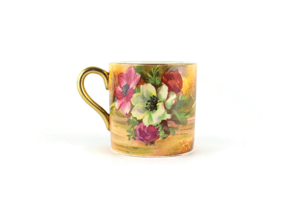 Vintage Royal Winton China Peach, Orange & Pink Floral Demitasse Teacup