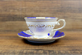 Vintage Blue & White Floral Patten Schumann Bavaria China Porcelain Teacup & Saucer Set