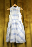 New Anthropologie Blue & White Plaid "Seapane Dress" by Moulinette Soeurs, Size 4, Originally $188