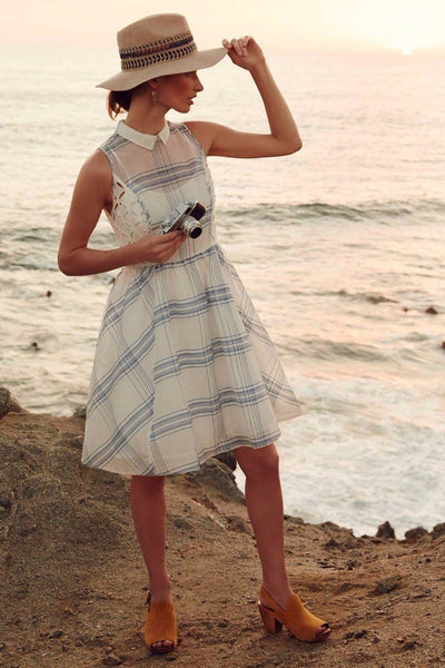 New Anthropologie Blue & White Plaid "Seapane Dress" by Moulinette Soe The Mustard Dandelion New Anthropologie Blue & White Plaid "Seapane Dress" by Moulinette Soe The Mustard Dandelion