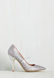 New Modcloth "Sensational Celebration Heel" Silver Glitter Mary Janes by Chinese Laundry, Size 8.5, Originally $65