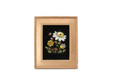 Vintage Framed 16" x 13.5" Black Velvet & Floral Botanical Art Sequin Mosaic