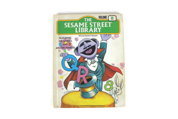 Vintage Sesame Street Library Book Volume 8 Featuring the Letters Q & R and the Number 8