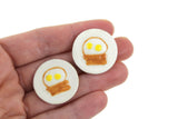 Vintage 1:12 Miniature Dollhouse Set of 2 Breakfast Plates with Fried Eggs & Bacon