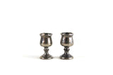 Set of 2 Vintage 1:12 Miniature Dollhouse WAPW England Silver Pewter Goblets or Chalices