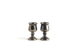 Set of 2 Vintage 1:12 Miniature Dollhouse WAPW England Silver Pewter Goblets or Chalices