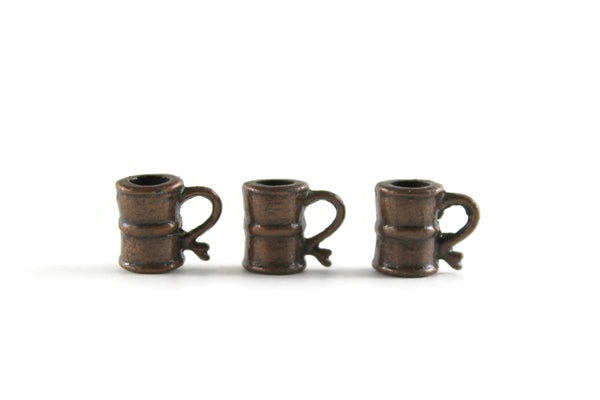 Set of 3 Vintage 1:12 Miniature Dollhouse Bronze Mugs