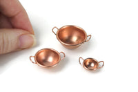 Set of 3 Vintage 1:12 Miniature Dollhouse Copper Nesting Bowls