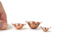 Set of 3 Vintage 1:12 Miniature Dollhouse Copper Nesting Bowls