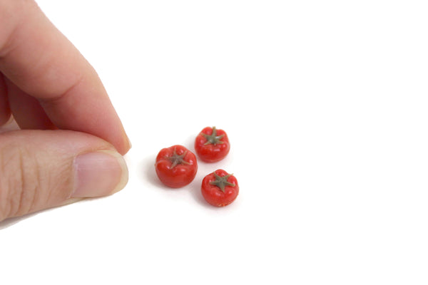 Set of 3 Vintage 1:12 Miniature Dollhouse Plastic Tomatoes