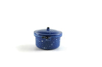 Set of 4 Vintage 1:12 Miniature Dollhouse Blue Spatterware Cookware