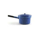 Set of 4 Vintage 1:12 Miniature Dollhouse Blue Spatterware Cookware