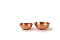 Artisan-Made Vintage Set of 4 Copper 1:12 Miniature Dollhouse Nesting Bowls Stamped with T&E