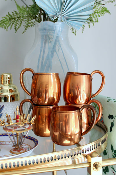 4 Solid Copper Cardinal Spirits Moscow Mule Mugs — Cardinal Spirits