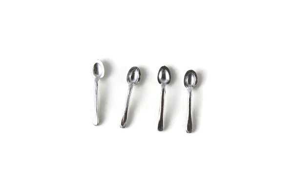 Set of 4 Vintage 1:12 Miniature Dollhouse Soup Spoons