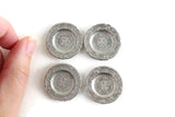 Set of 4 Vintage 1:12 Miniature Dollhouse Silver Metal Plates