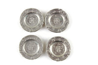 Set of 4 Vintage 1:12 Miniature Dollhouse Silver Metal Plates